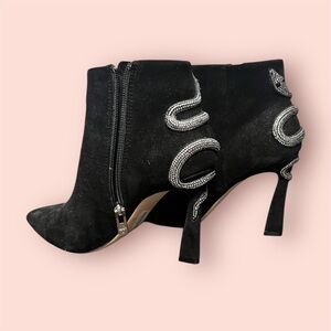 Stunning suede Antonio melani Black Ankle Boots with snake Accents